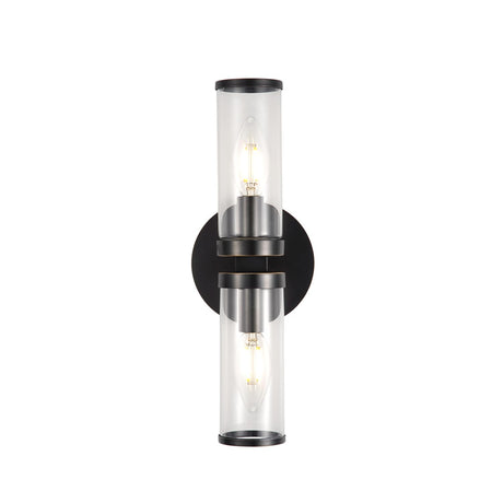 Alora WV309002UBCG REVOLVE WALL VANITY 2 LIGHT URBAN BRONZE CLEAR GLASS