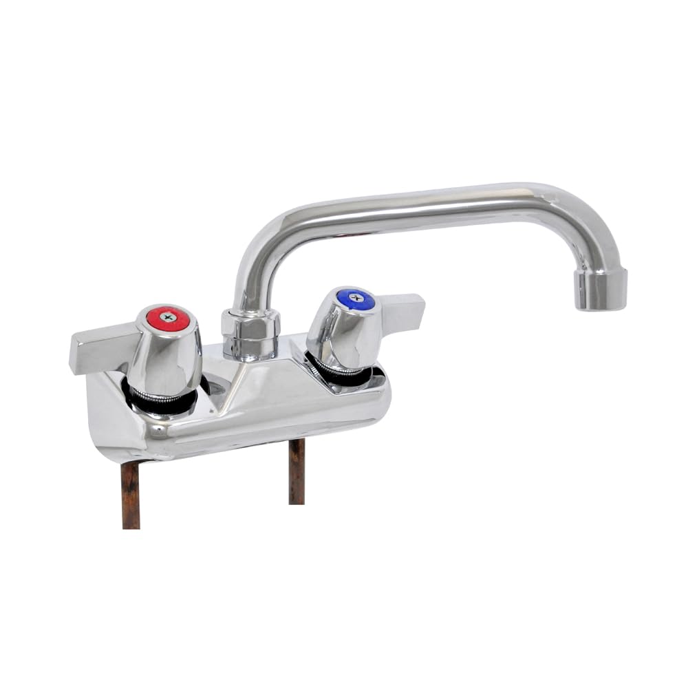 John Boos PBF-W2-6LF Economy Splash Mount Faucet with 6" Swing Spout & 4" Centers
