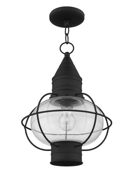 Livex Lighting 26905-04 Transitional One Light Outdoor Post-Top Lanterm from Newburyport Collection in Black Finish