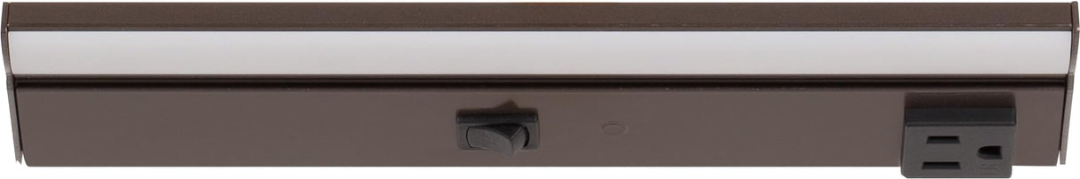 Task Lighting LP10QD2NDBBZ40 10-1/2" 200 Lumen Direct Voltage DV Lighted Power Strip, Bronze Finish, Black Receptacles, 4000K Cool White