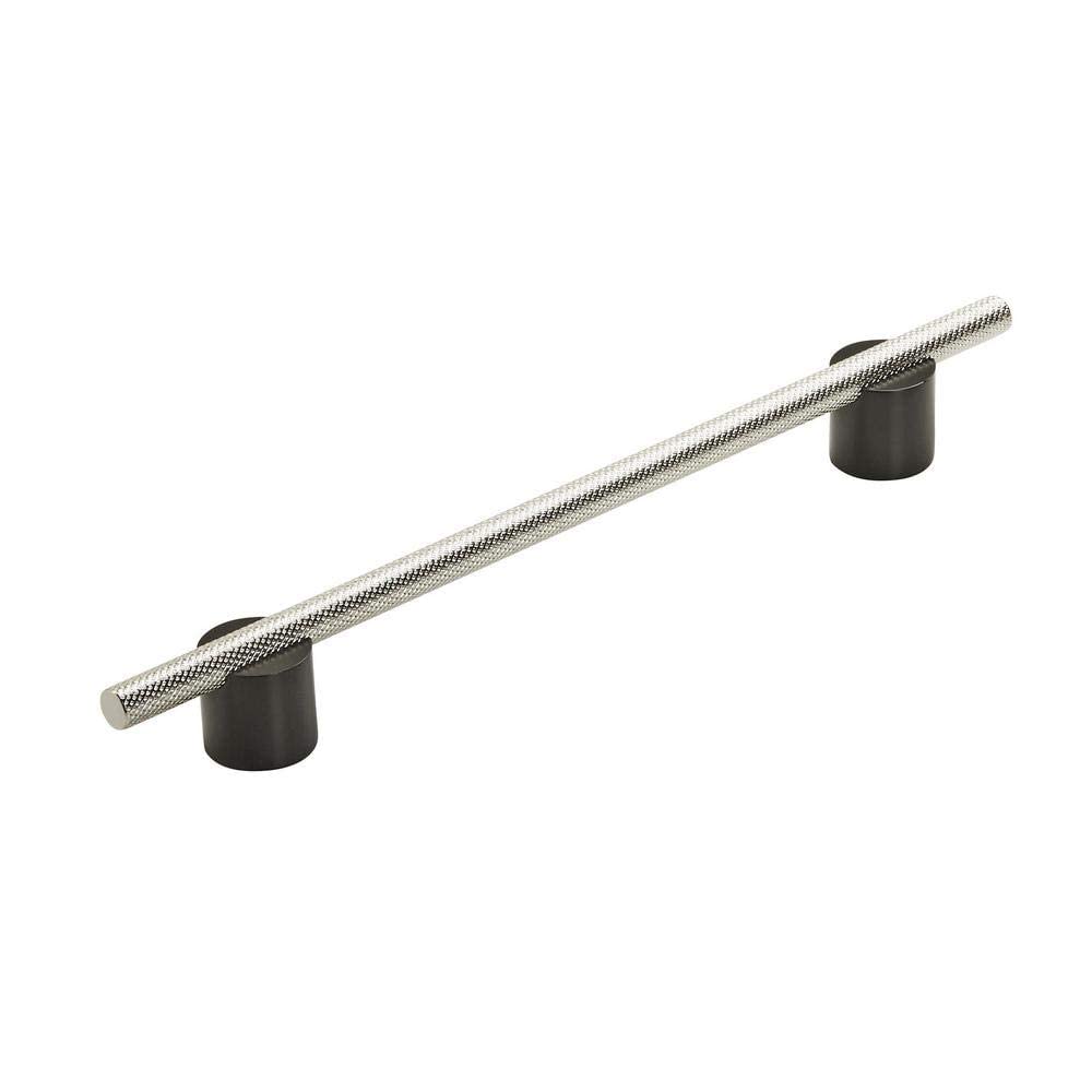 Amerock Cabinet Pull Matte Black/Polished Nickel 7-9/16 inch (192 mm) Center to Center Transcendent 1 Pack Drawer Pull Drawer Handle Cabinet Hardware