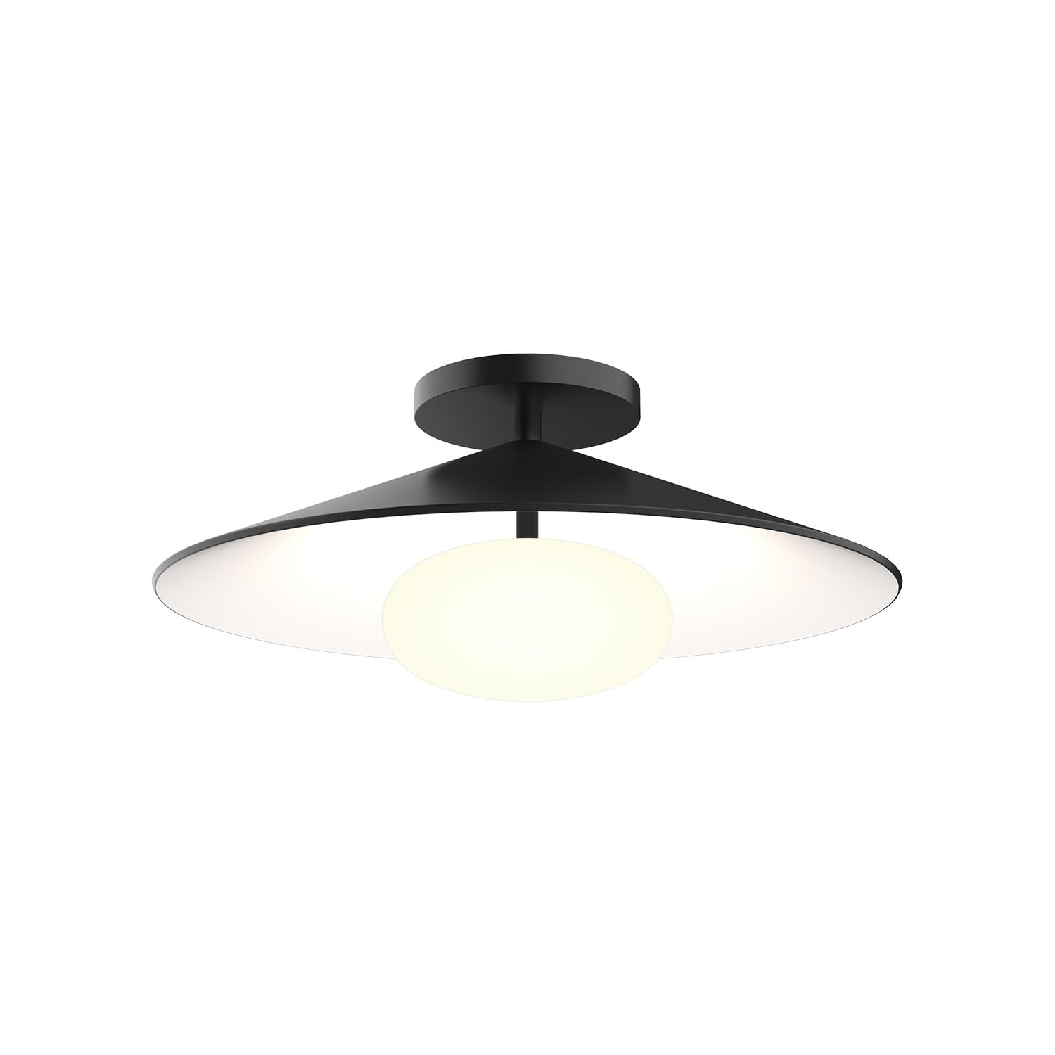Kuzco FM22815-BK/WH CRUZ 15" FLUSH MOUNT BLACK OUTER WHITE INNER METAL SHADE 12W 120VAC WITH LED DRIVER 3000K 90CRI