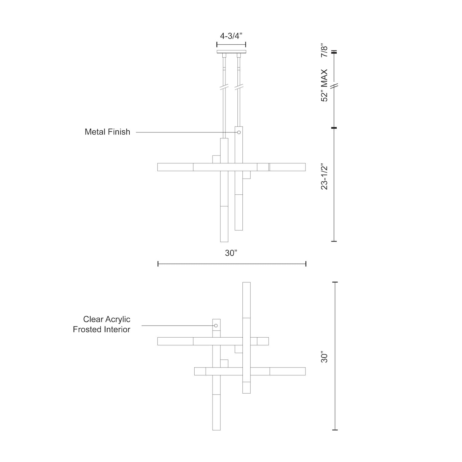 Kuzco PD53330-CH MARTELO 30" PD Chrome 120V ELV LED 3000K 90CRI 56W