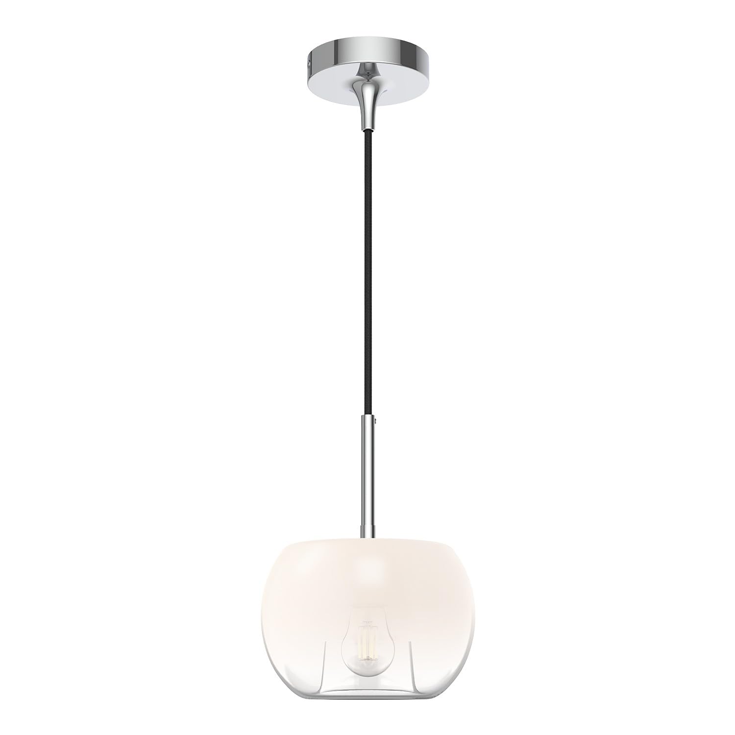 Kuzco PD57508-CH/OP SAMAR 8" PENDANT CHROME TRANSITION OPAL GLASS 120" WIRE E26 60W