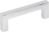 Elements 625-3PC 3" Center-to-Center Polished Chrome Square Stanton Cabinet Bar Pull