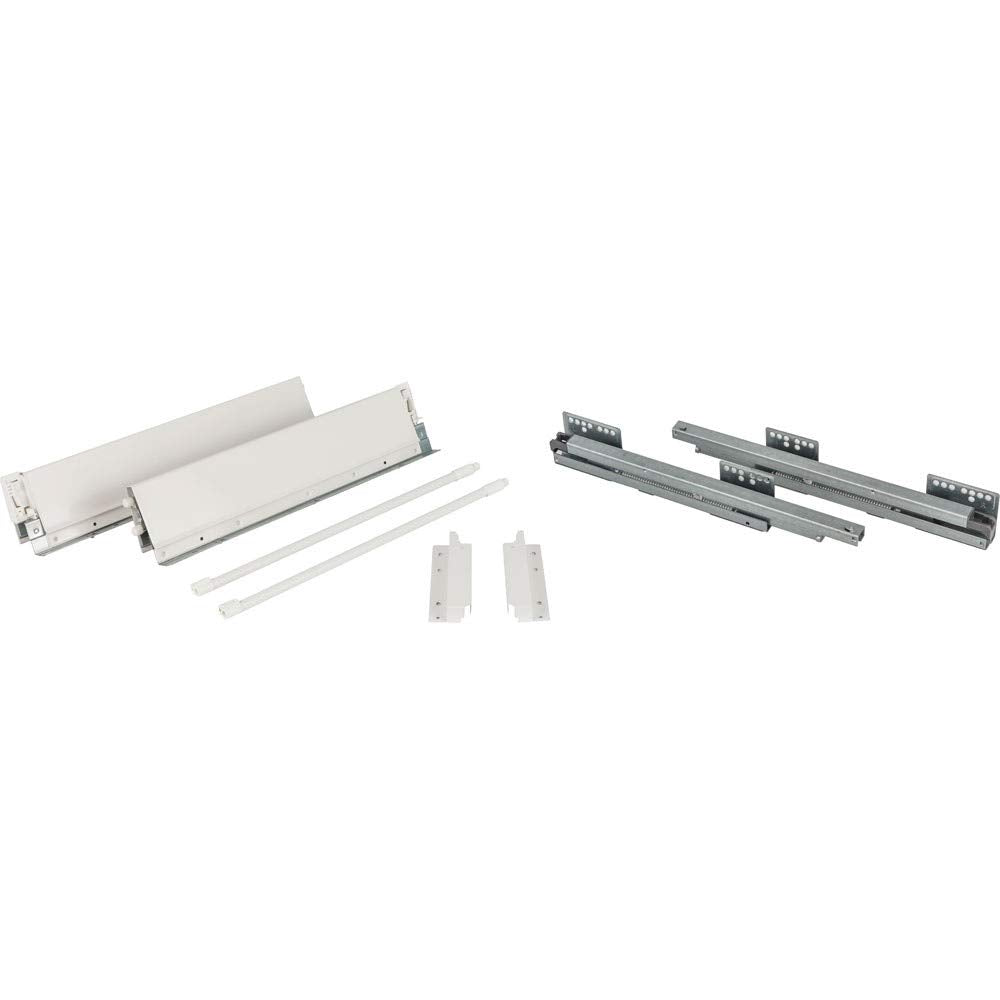 Hardware Resources MDB-164-500 500 mm Deep x 164 mm Height Full Ext. HD Soft-close Metal Drawer Box System with 10 mm Dowels