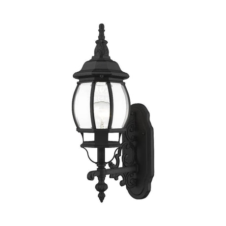 Livex Lighting 7520-13 Frontenac Traditional 1-Light Outdoor Wall Lantern with Clear Beveled Glass Shades, 21" x 7" x 21", White