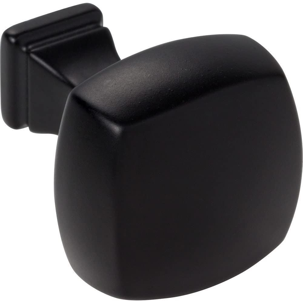 Jeffrey Alexander 278MB 1-1/8" Overall Length Matte Black Square Audrey Cabinet Knob