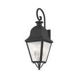 Livex Lighting 2555-04 Outdoor Wall Lantern with Seeded Glass Shades, Black