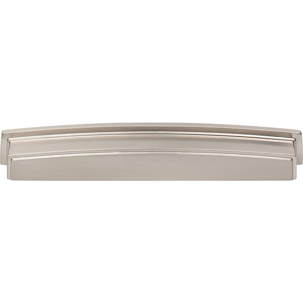 Jeffrey Alexander 141-192SN 192 mm Center Satin Nickel Square-to-Center Square Renzo Cabinet Cup Pull