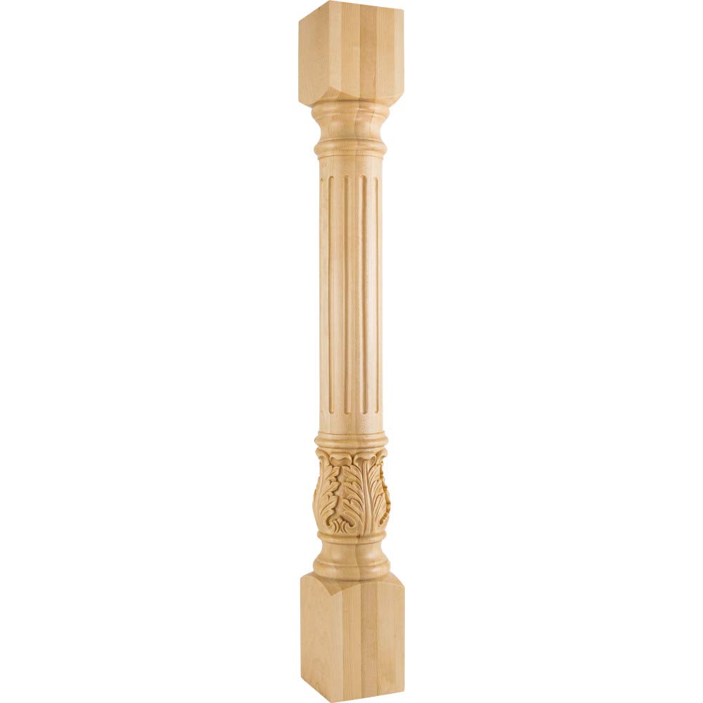 Hardware Resources P23-5-42-ALD 5" W x 5" D x 42" H Alder Fluted Acanthus Post