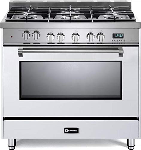 Verona VPFSGE365W Prestige 36" Dual Fuel Single Oven Range - White