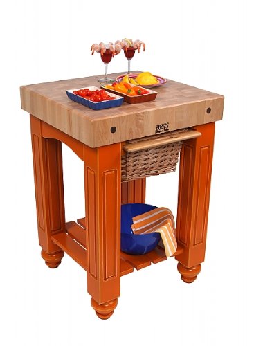 John Boos CU-GB25-N American Heritage Prep Table with Butcher Block Top Base Finish: Natural Maple