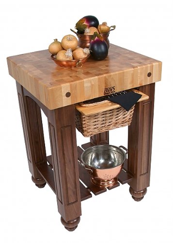 John Boos CU-GB25-N American Heritage Prep Table with Butcher Block Top Base Finish: Natural Maple
