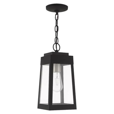 Livex Lighting 20854-91 Oslo - One Light Outdoor Hanging Lantern, Brushed Nickel Finish with Clear Glass