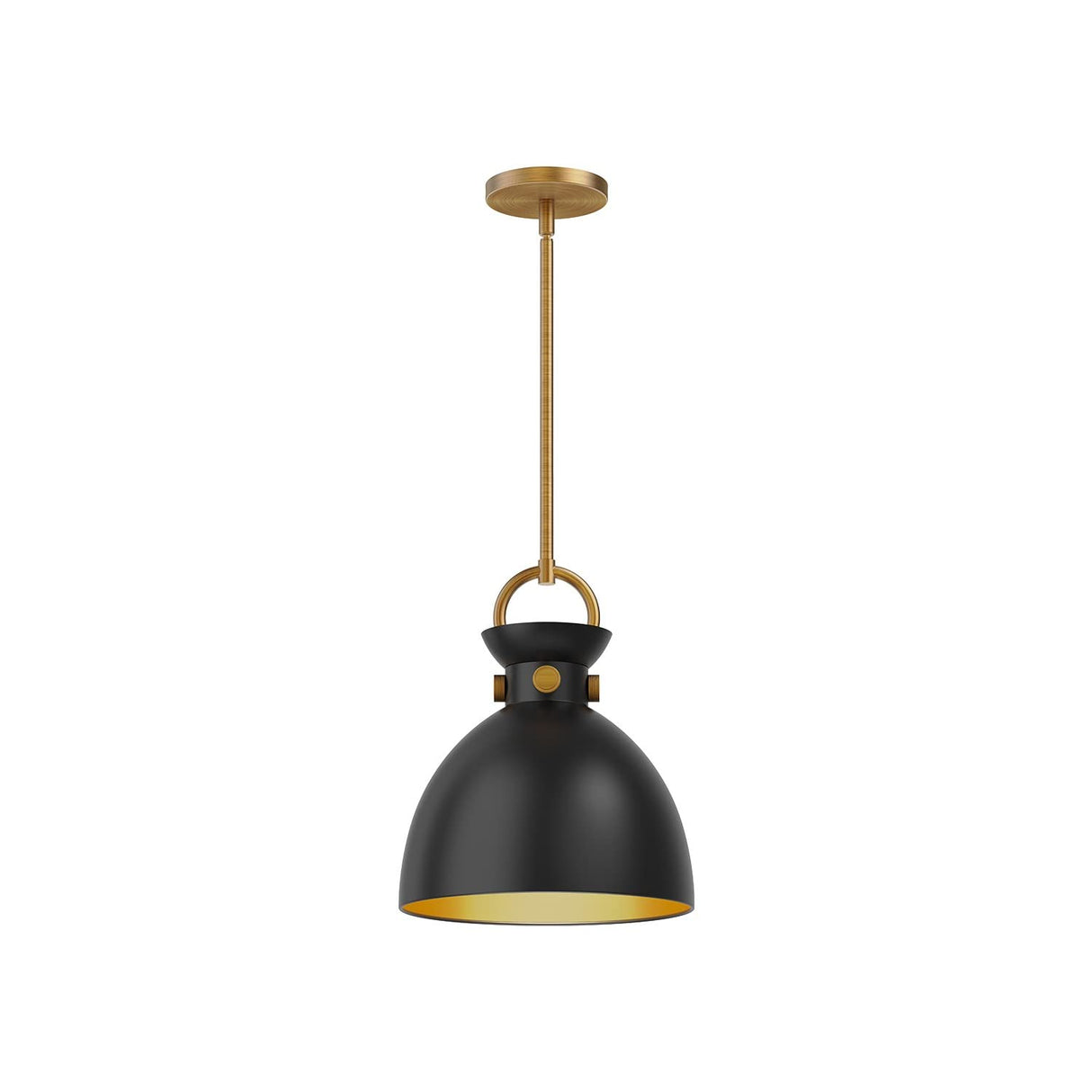 Alora PD411311AGMB WALDO 11" PENDANT AGED GOLD MATTE BLACK E26 60W