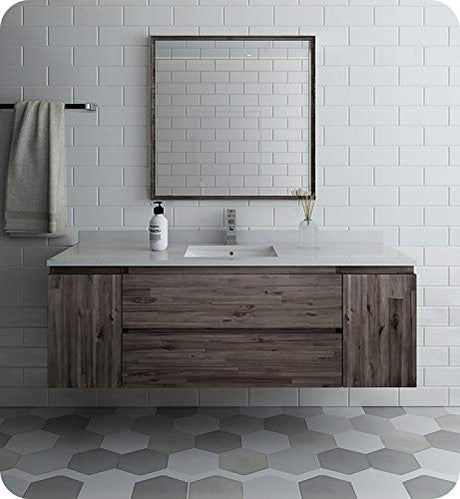 Fresca FVN31-123612ACA Fresca Formosa 60" Wall Hung Single Sink Modern Bathroom Vanity w/ Mirror
