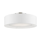 Gilmore 4 Light Semi-Flush in Brushed Nickel with Shiny White (47174-91)