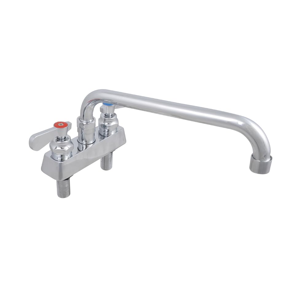 John Boos PBF-4DM-10LF Heavy Duty Deck Mount Faucet with 10" Swing Spout & 4" Centers
