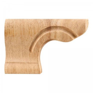 Hardware Resources PFL-ALD 6" W x 1-1/8" D x 4" H Alder Left Rounded Pedestal Foot