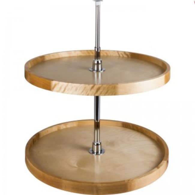 Hardware Resources LSR2318-SET 18" Round Three-Shelf Wood Lazy Susan Set