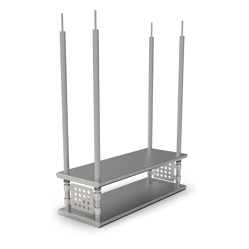 John Boos OSH26FK-1836-CM 16GA Stainless Steel Ceiling Mounted Overshelves, Flat Top, Double Shelf