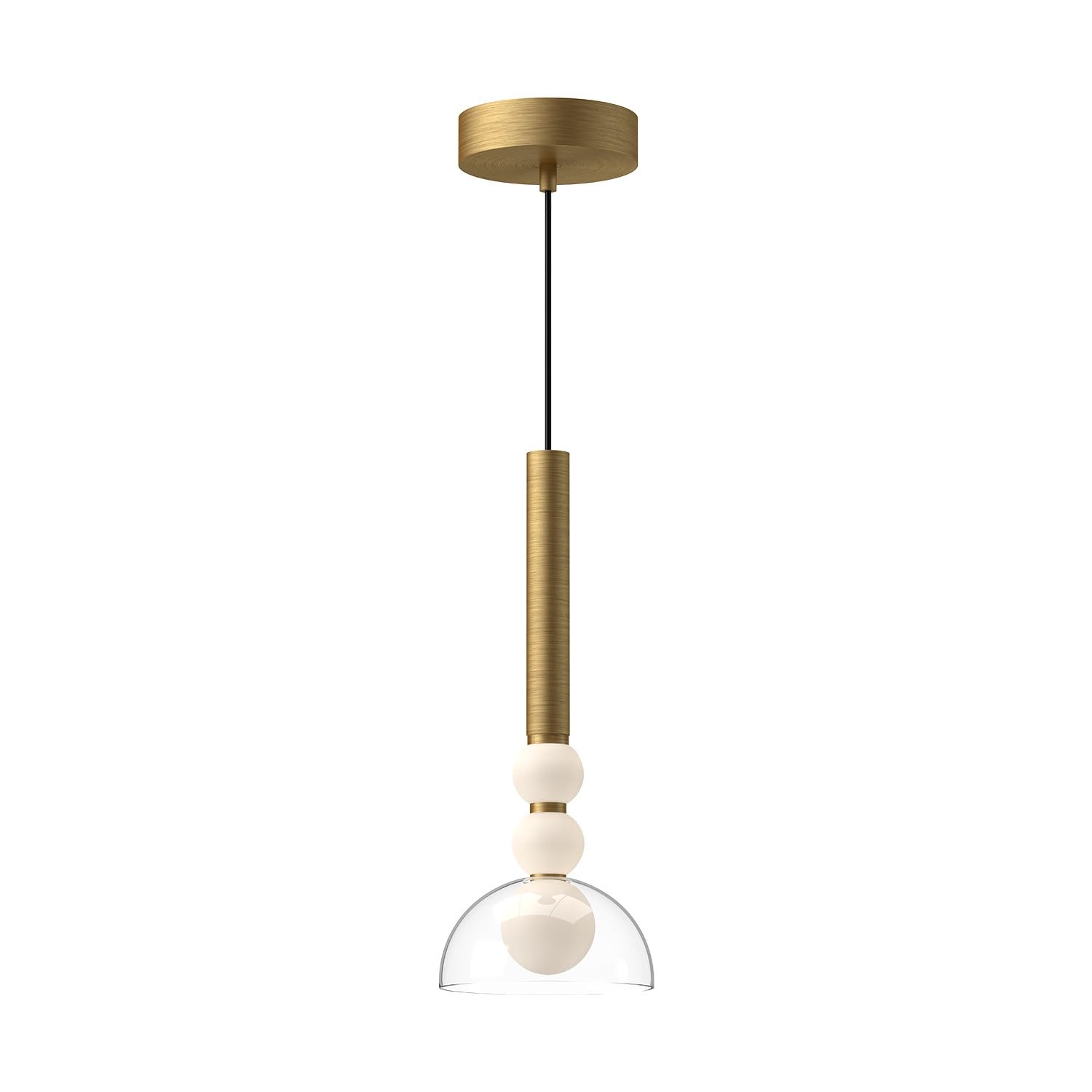 Kuzco PD30502-BG/CL RISE 6" PENDANT BRUSHED GOLD CLEAR GLASS 120" WIRE 120V TRIAC/ELV LED 3000K 90CRI 14W