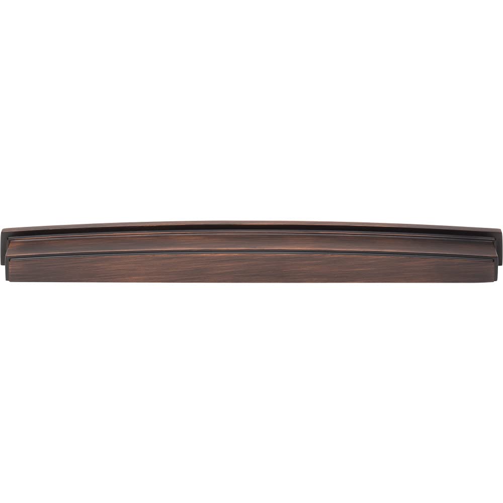 Jeffrey Alexander 141-305DBAC 305 mm Center Brushed Oil Rubbed Bronze Square-to-Center Square Renzo Cabinet Cup Pull