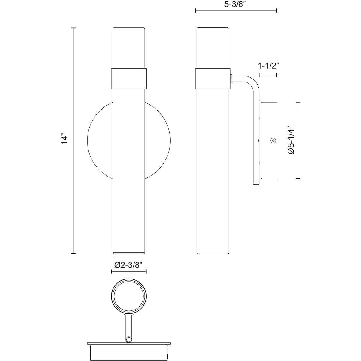 Alora WV324114PNGO MADISON 14" WV POLISHED NICKEL GLOSSY OPAL 14W LED 90 3000K DC LED