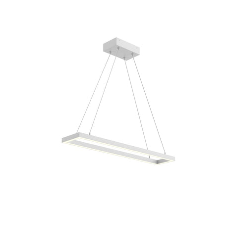 Kuzco PD88530-WH PIAZZA RECTANGULAR 30" PENDANT WH TEXTURED DOWN ONLY 930 TRIAC 120 39W