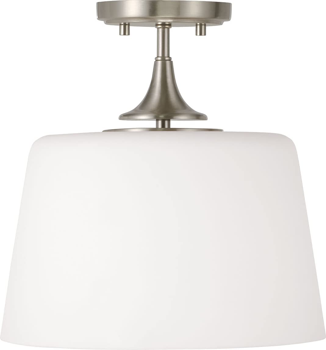 Capital Lighting 248911BN Presley 1 Light Dual Mount Semi-Flush/Pendant Brushed Nickel