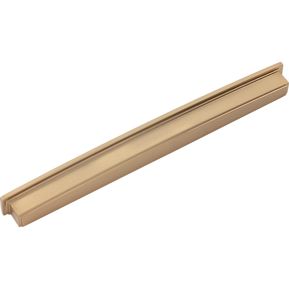 Jeffrey Alexander 141-305SBZ 305 mm Center Satin Bronze Square-to-Center Square Renzo Cabinet Cup Pull