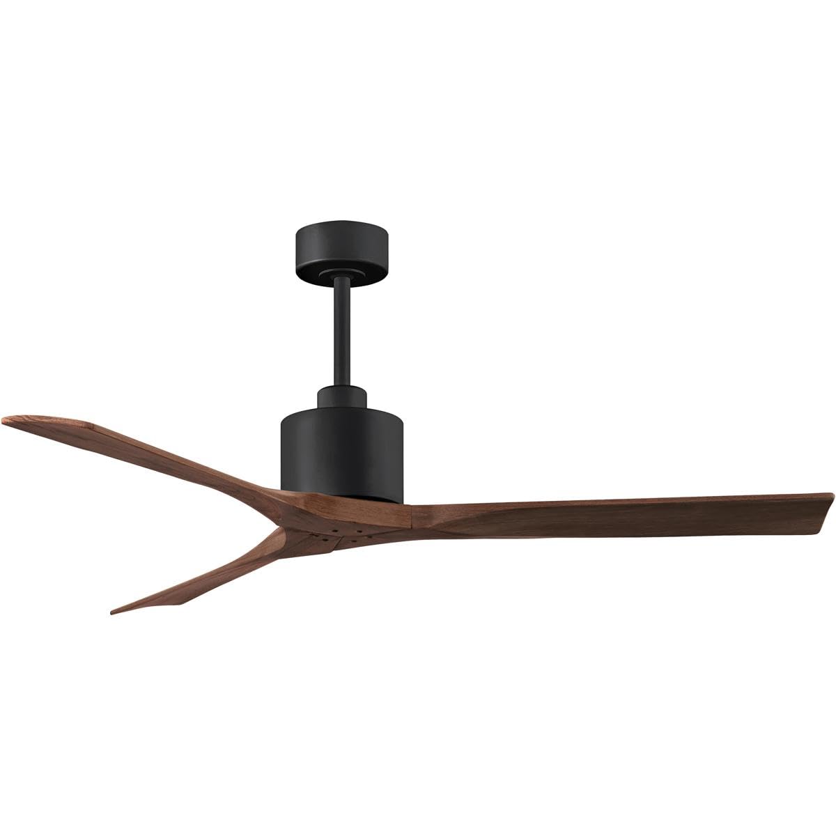 Matthews Fan NK-BK-WA-60 Nan 6-speed ceiling fan in Matte Black finish with 60” solid walnut tone wood blades