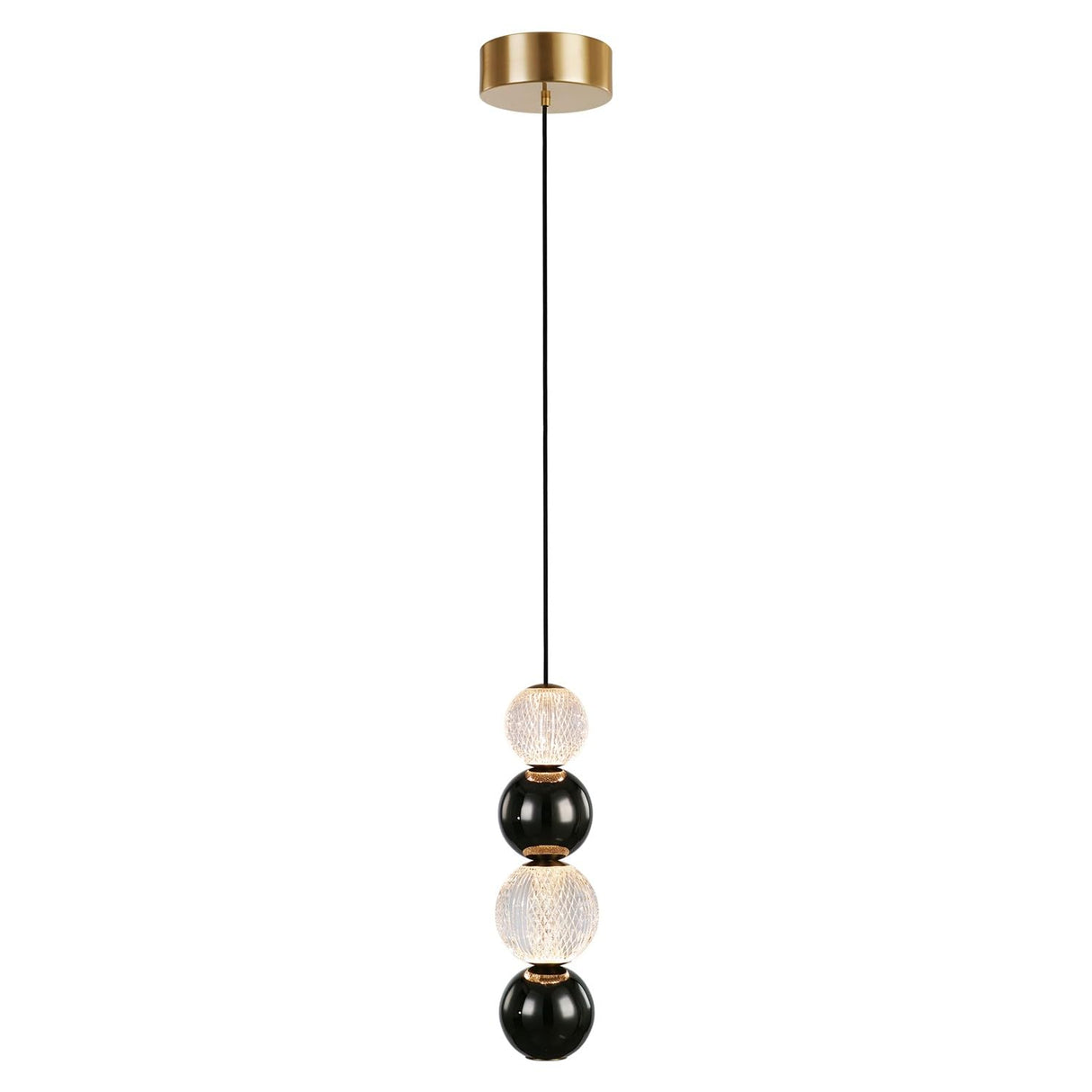Alora PD321815NB ONYX 5" PENDANT NATURAL BRASS 144" WIRE 120V TRIAC/ELV LED 3000K 90CRI 11W