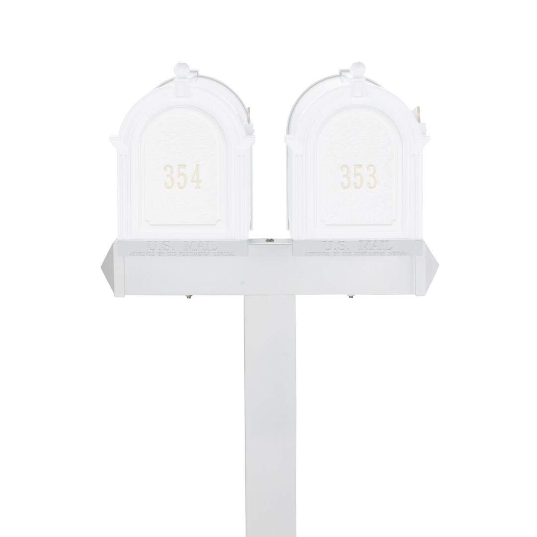 Whitehall 16029 - Dual Mailbox Extended Post - White