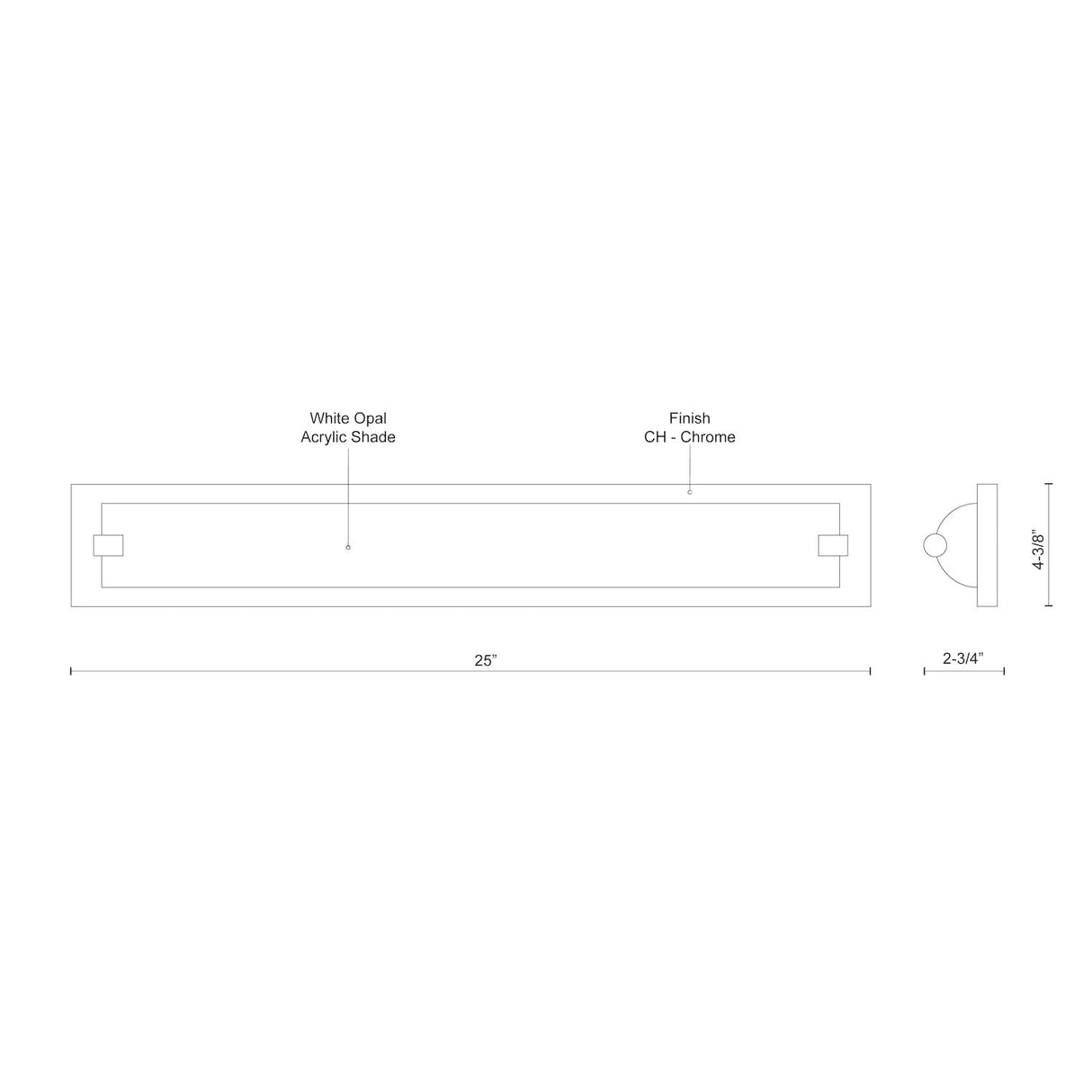 Kuzco 601464CH-LED CHARLOTTE 25" 60 Chrome 120V ELV LED 3000K 90CRI 31W