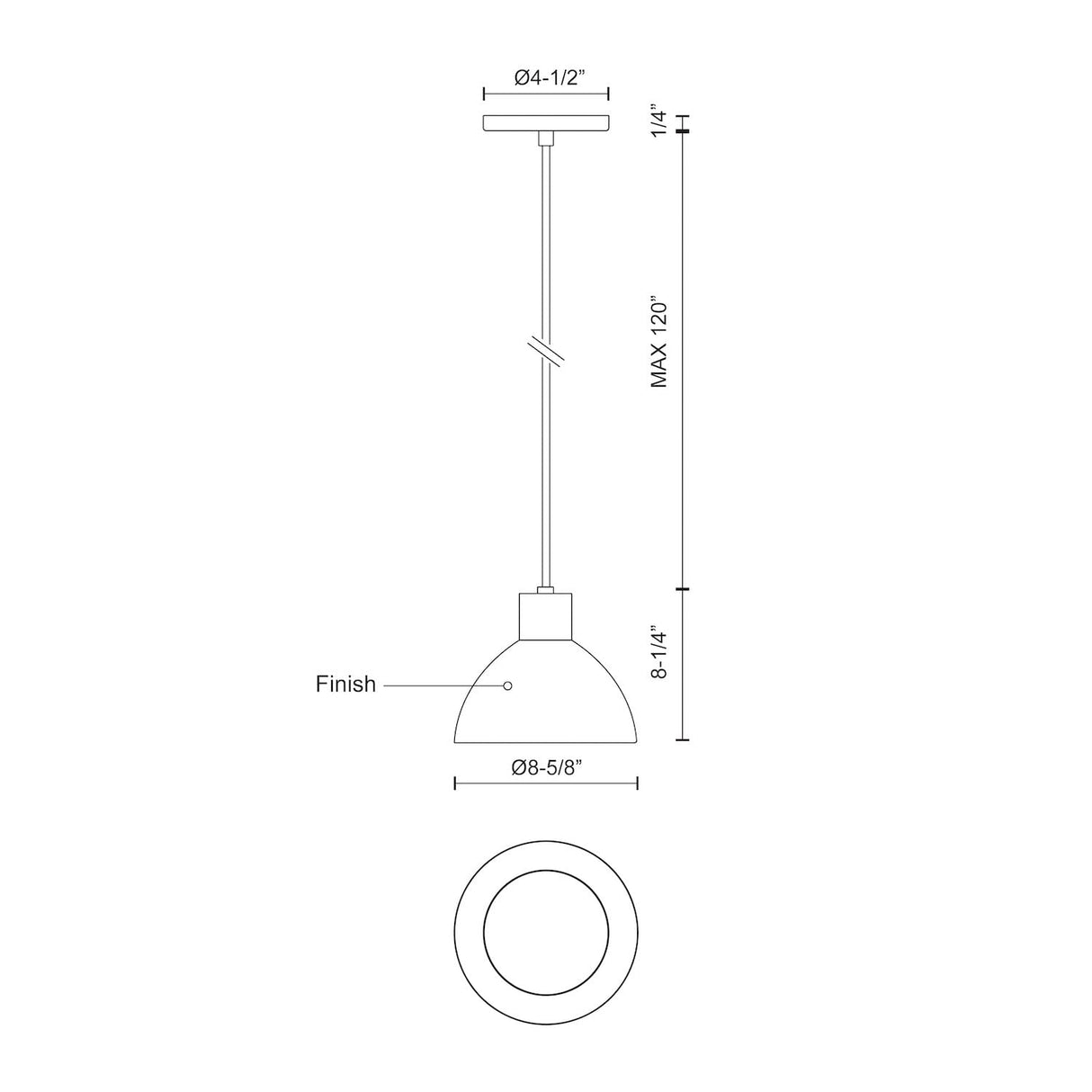 Kuzco PD1709-BN CHROMA 9" PD Brushed Nickel 120V ELV LED 3000K 90CRI 11W