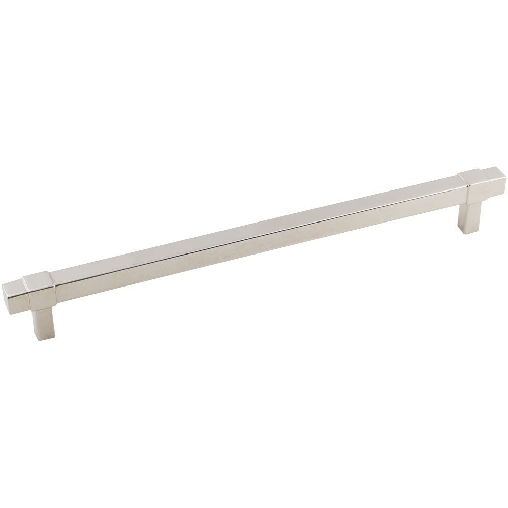 Jeffrey Alexander 293-224NI 224 mm Center-to-Center Polished Nickel Square Zane Cabinet Pull