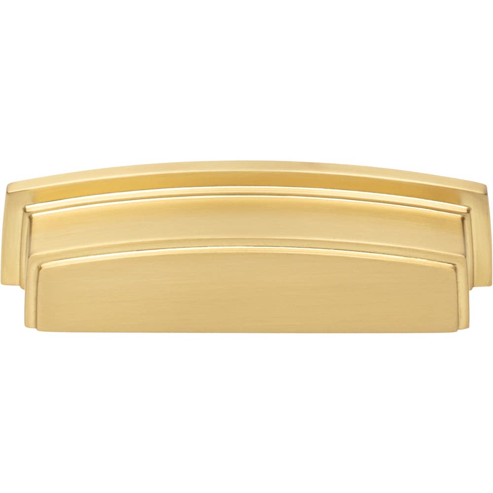 Jeffrey Alexander 141-96BG 96 mm Center Brushed Gold Square-to-Center Square Renzo Cabinet Cup Pull