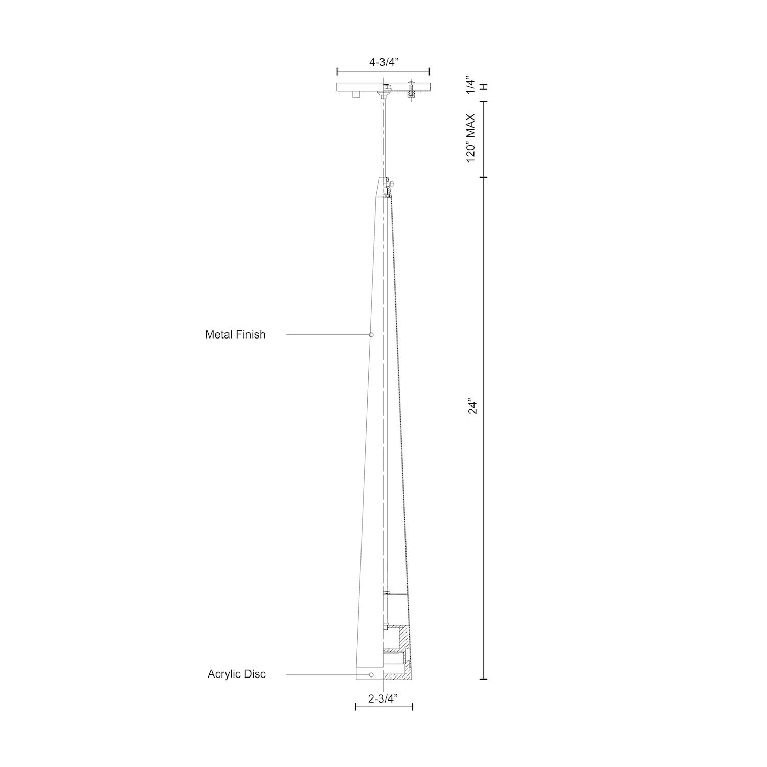 Kuzco 401215BK-LED MINA 24" 40 Black 120V ELV LED 3000K 90CRI 9W
