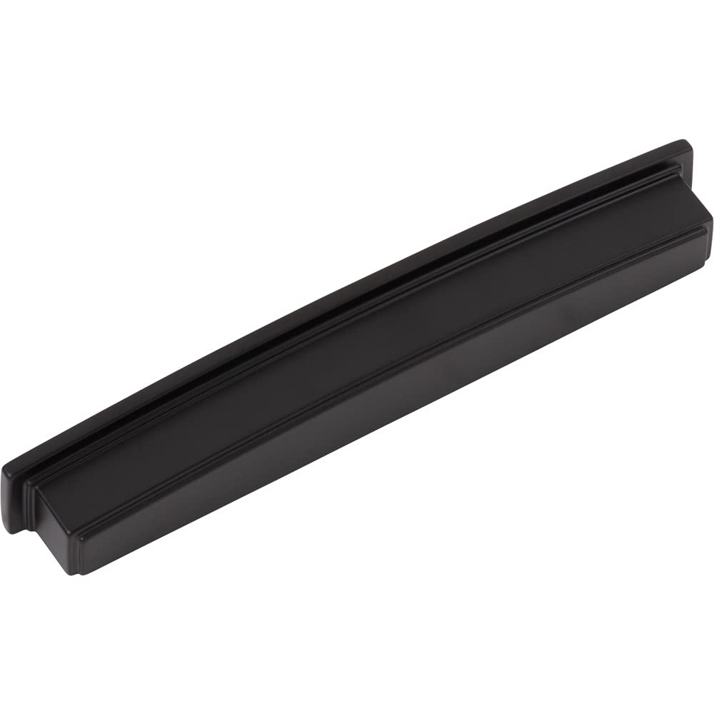 Jeffrey Alexander 141-192MB 192 mm Center Matte Black Square-to-Center Square Renzo Cabinet Cup Pull