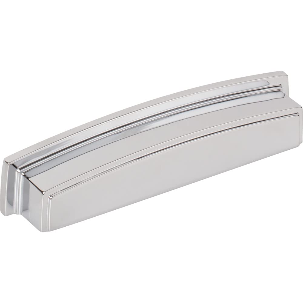 Jeffrey Alexander 141-128PC 128 mm Center Polished Chrome Square-to-Center Square Renzo Cabinet Cup Pull
