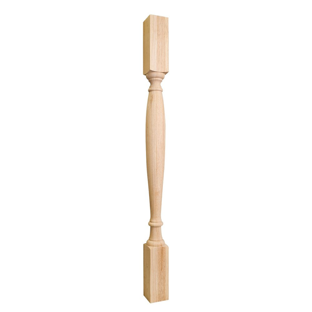 Hardware Resources P1-3-42RW 3" W x 3" D x 42" H Rubberwood Turned Post