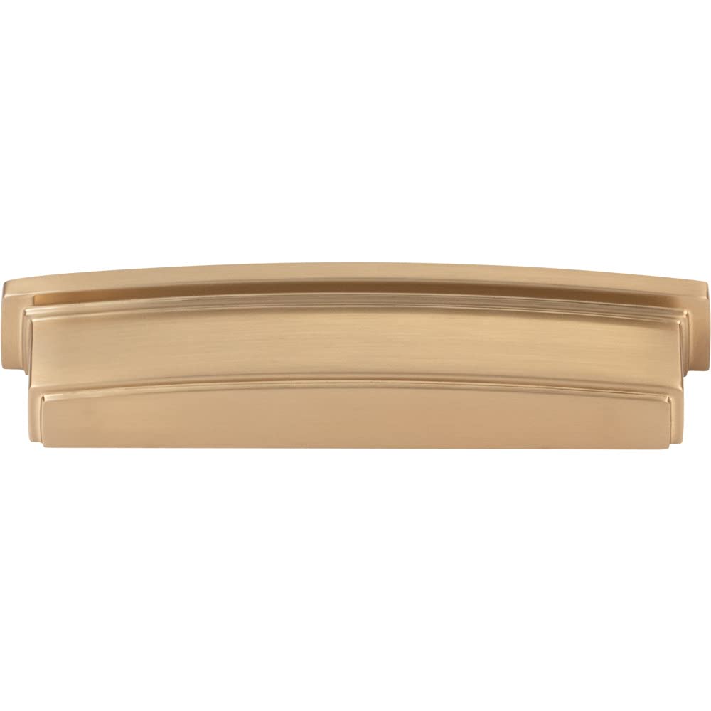 Jeffrey Alexander 141-128SBZ 128 mm Center Satin Bronze Square-to-Center Square Renzo Cabinet Cup Pull