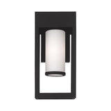Livex Lighting 20982-91 Bleecker - One Light Outdoor Wall Lantern with Satin Opal White Glass, Choose Finish: Brushed Nickel Finish with Off
