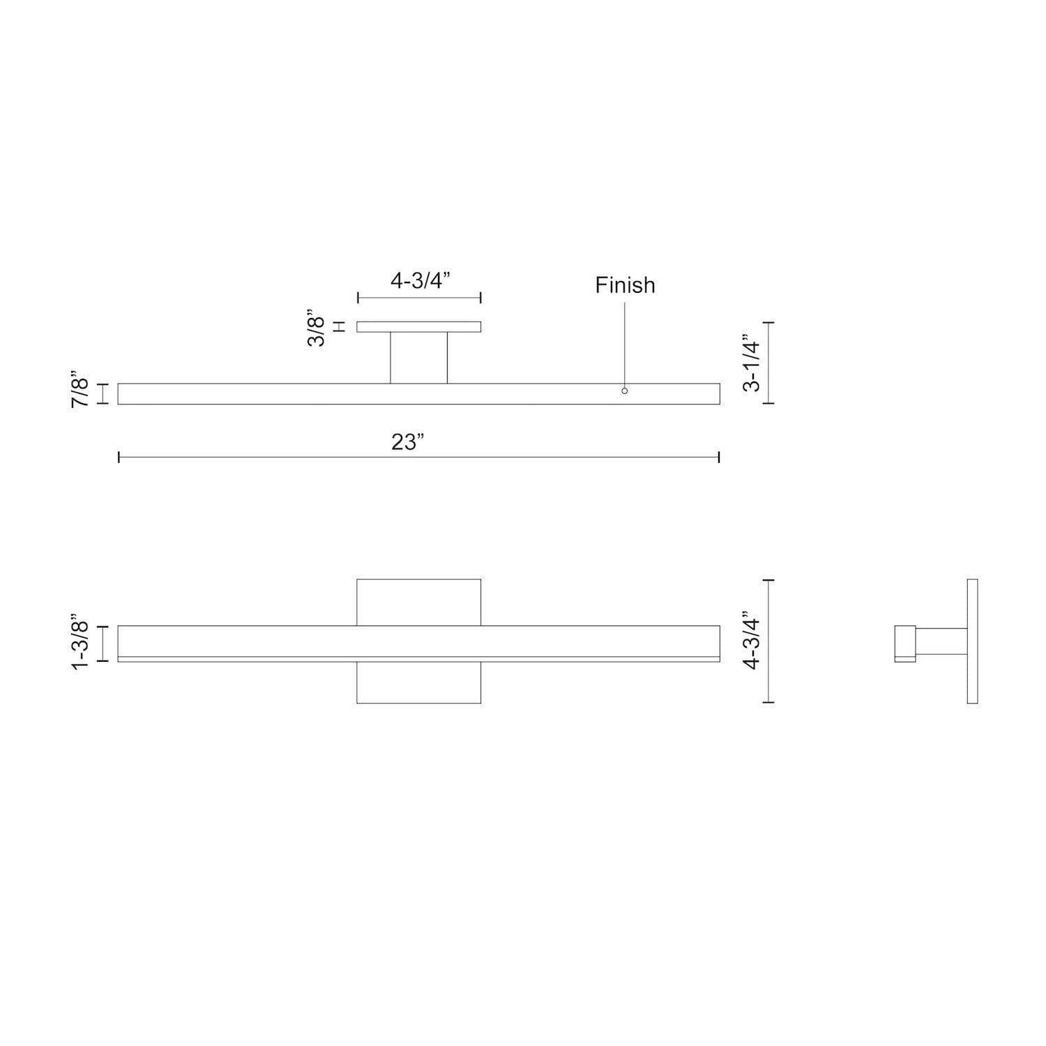 Kuzco VL10323-BN VEGA 23" VL Brushed Nickel 120V ELV LED 3000K 90CRI 16W