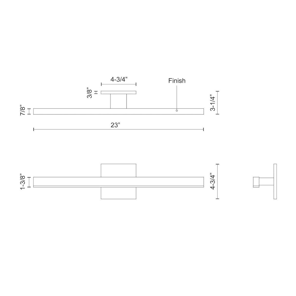 Kuzco VL10323-WH VEGA 23" VL White 120V ELV LED 3000K 90CRI 16W