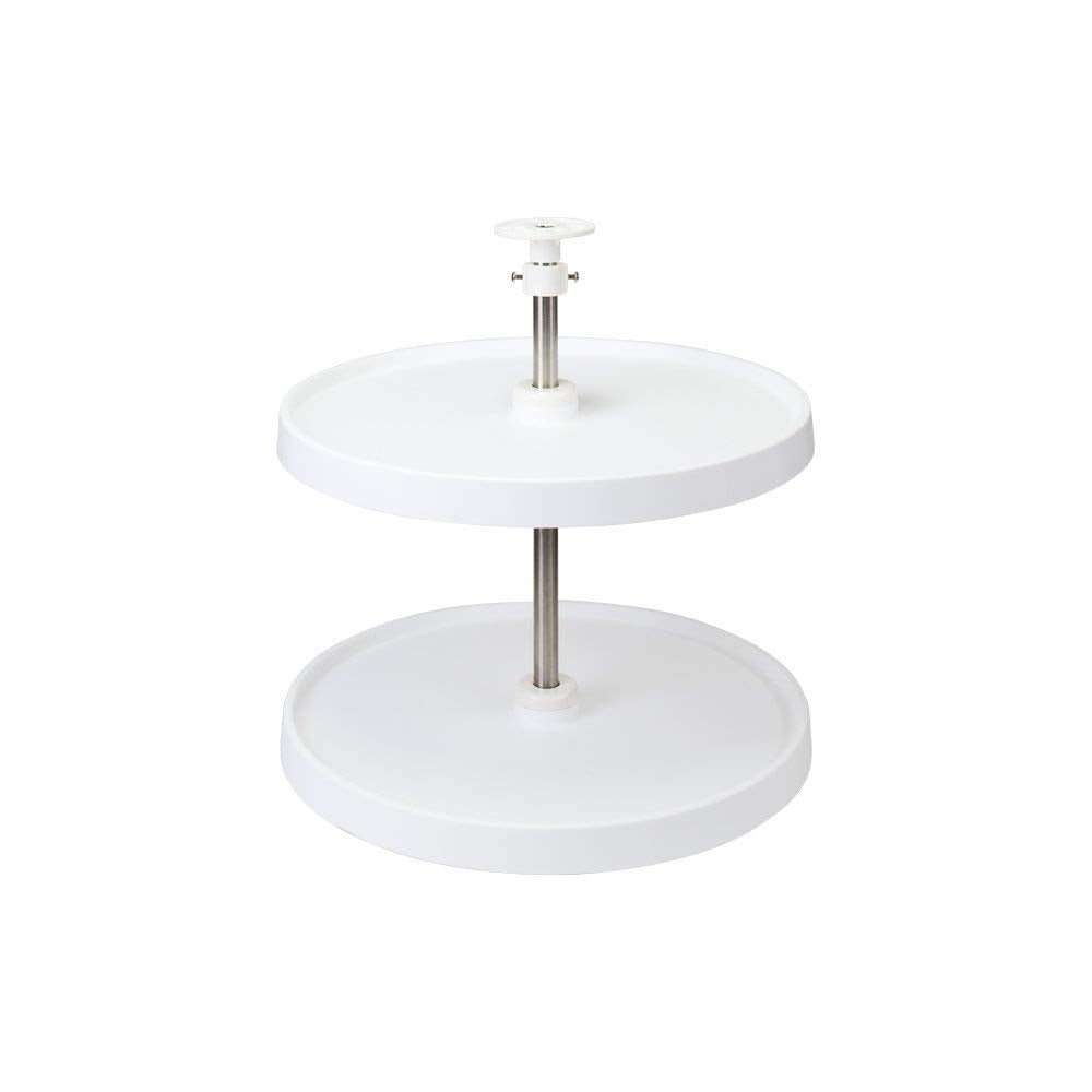 Hardware Resources PLSR224 24" Round Two-Shelf Plastic Lazy Susan Set