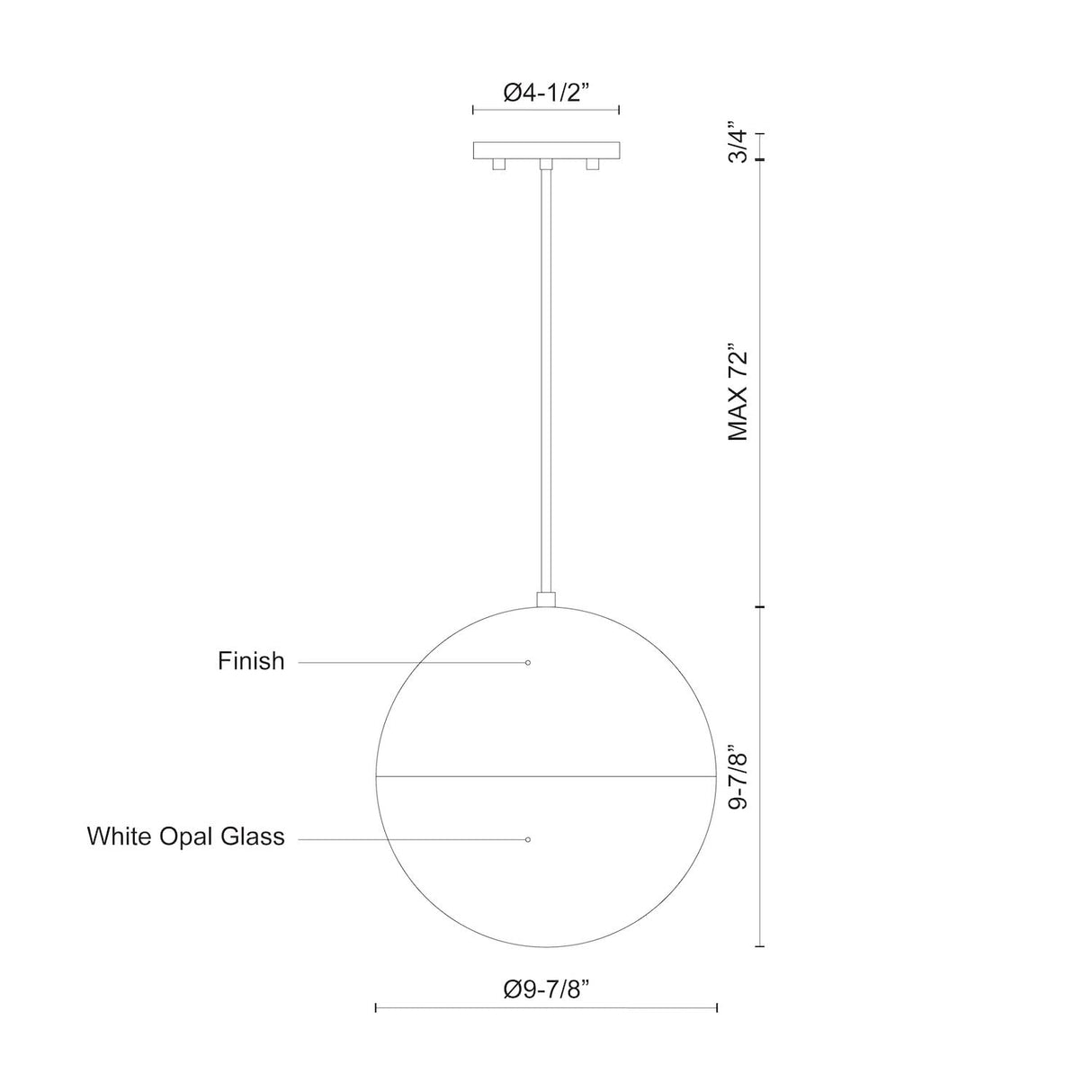 Kuzco PD11710-BK MONAE 10" PD Black 120V ELV LED 3000K 90CRI 26W