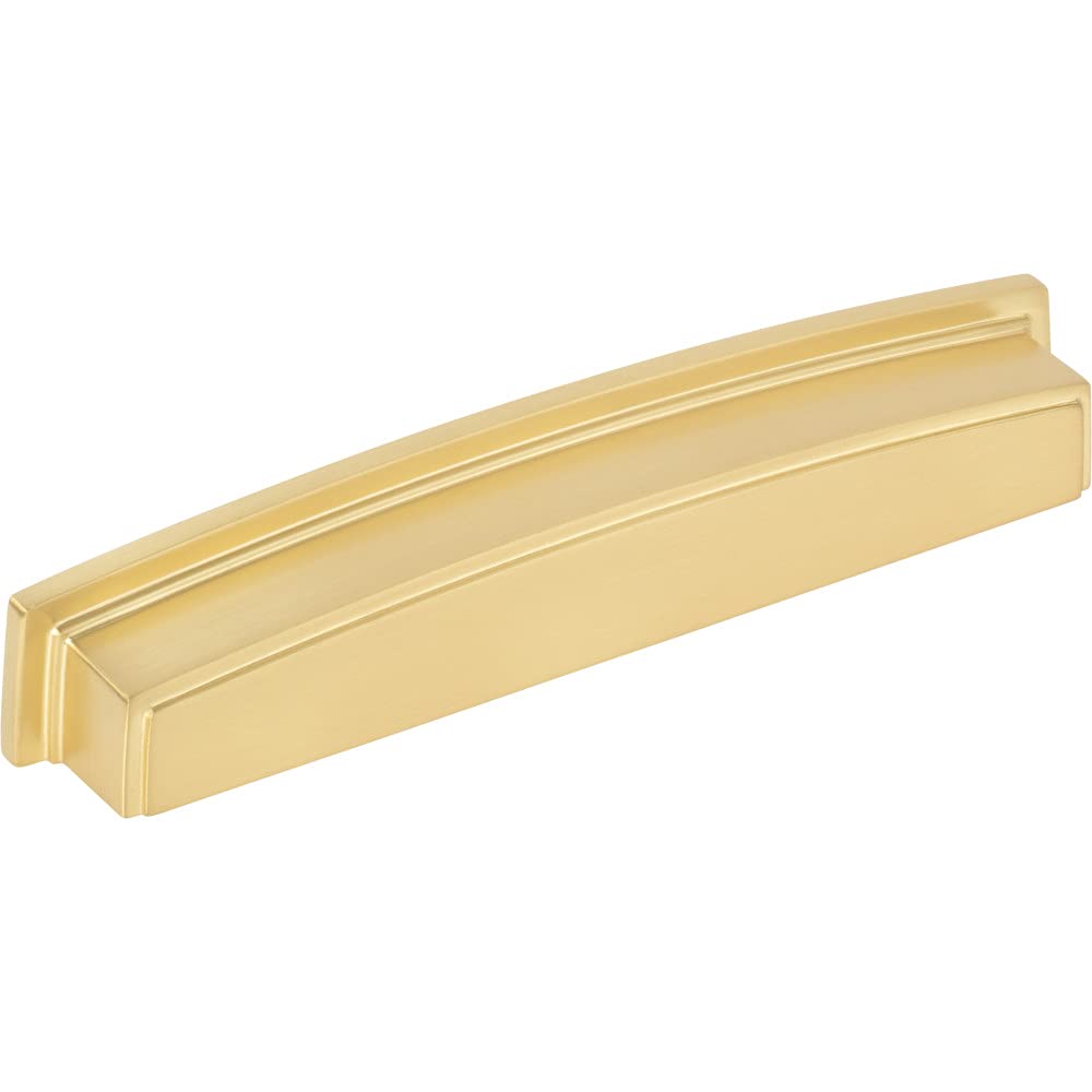 Jeffrey Alexander 141-160BG 160 mm Center Brushed Gold Square-to-Center Square Renzo Cabinet Cup Pull